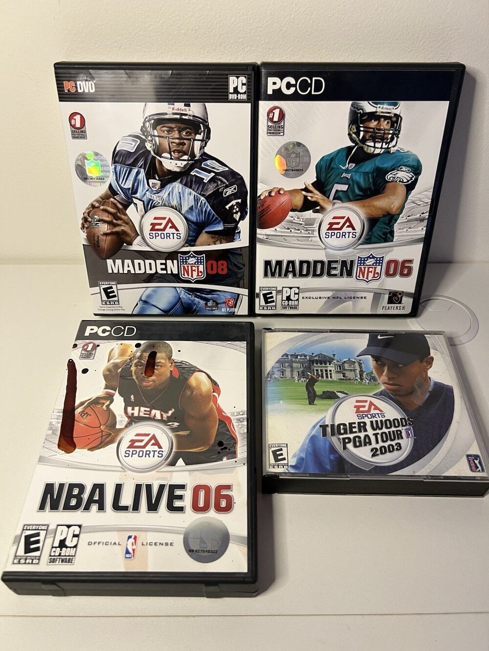 EA Sports Lot Of 4 Games Madden NFL 08 PC DVD-ROM Football Game NBA 06 PGA Tour